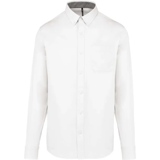  MEN'S NEVADA LONG SLEEVE COTTON SHIRT - Kariban White