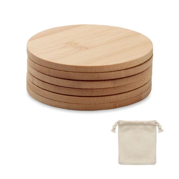 BAYIN SET Set of 6 bamboo coasters Wood