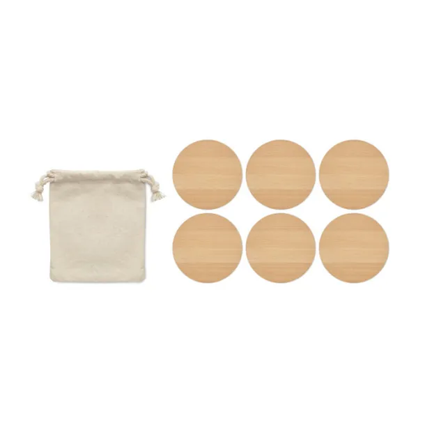 BAYIN SET Set of 6 bamboo coasters Wood