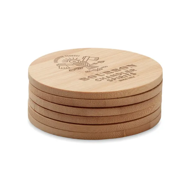 BAYIN SET Set of 6 bamboo coasters Wood