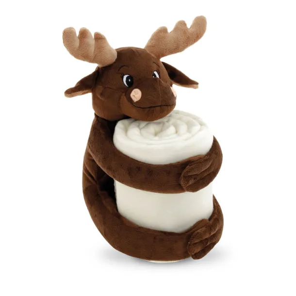 MOOSE Blanket with plush toy Brown