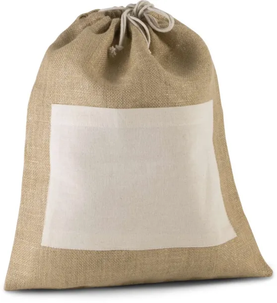  JUTE DRAWSTING BAG - Kimood Natural Gold