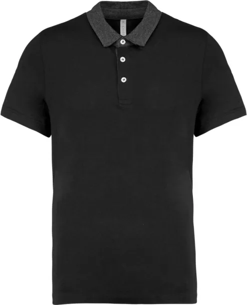  Muška dvobojna polo majica, 180 g/m2 - Kariban Crna Dark Grey Heather