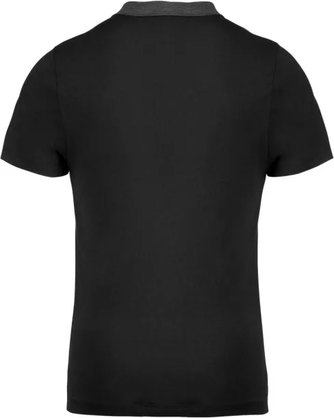  MEN'S TWO-TONE JERSEY POLO SHIRT - Kariban Black Dark Grey Heather