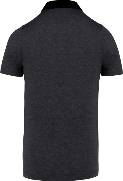  Muška dvobojna polo majica, 180 g/m2 - Kariban Dark Grey Heather Crna
