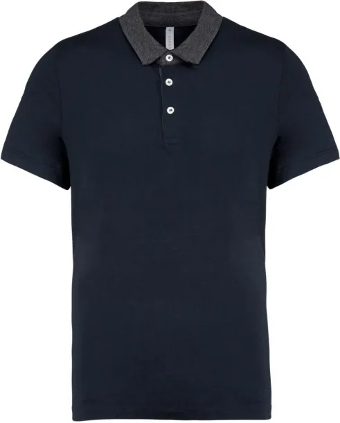  MEN'S TWO-TONE JERSEY POLO SHIRT - Kariban Navy Dark Grey Heather