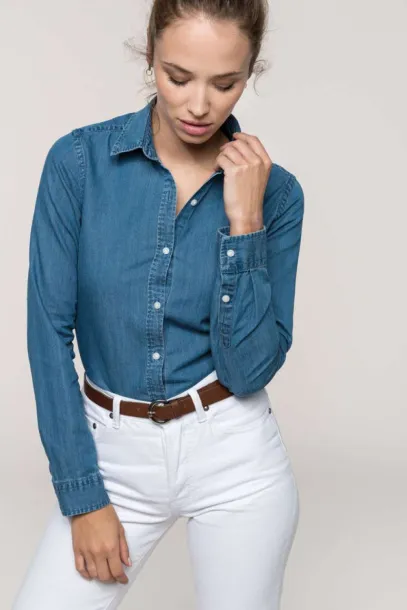  LADIES’ DENIM SHIRT - Kariban Chambray Blue