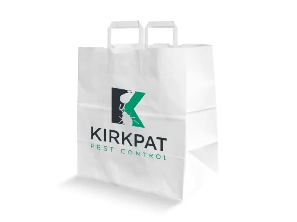 TAKE AWAY White paper bag with flat handles