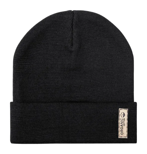 Daison organic cotton winter cap Black