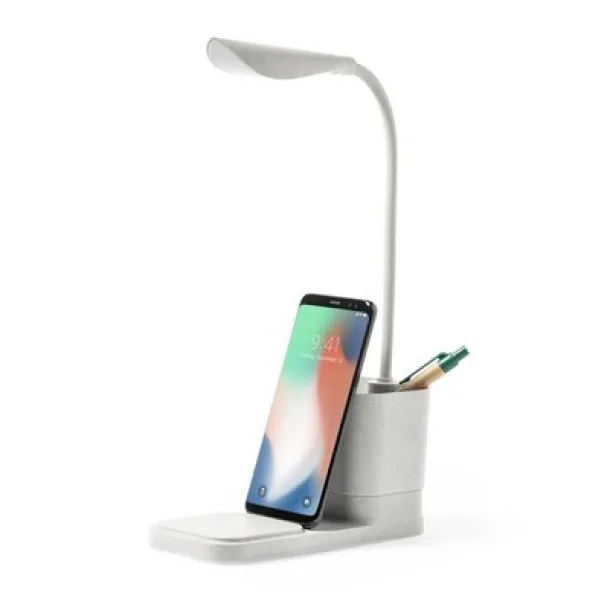  Wheat straw desk lamp, wireless charger 10W, phone stand, pen holder neutral