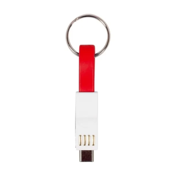  Keyring, charging and synchronization cable red