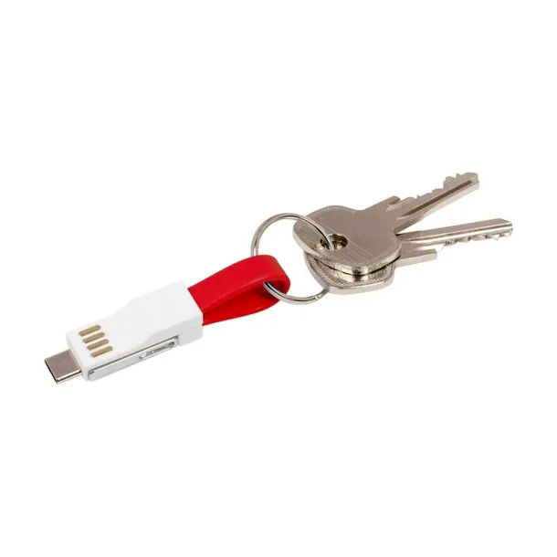  Keyring, charging and synchronization cable red