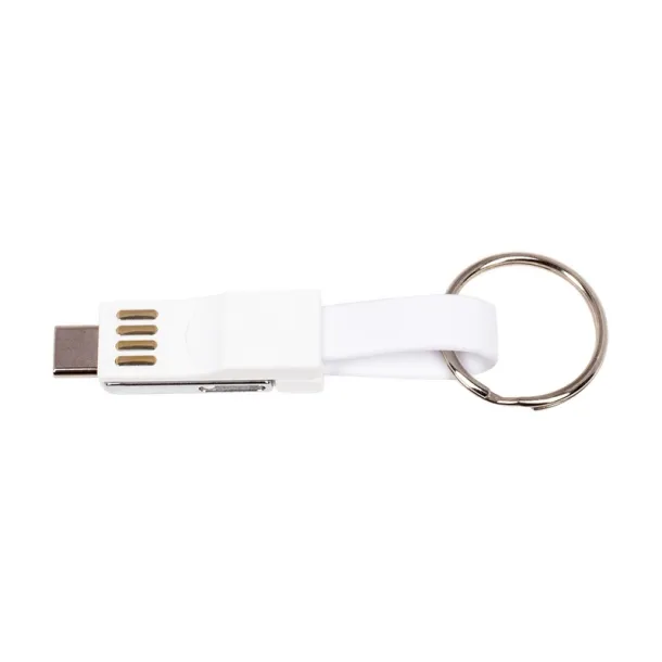  Keyring, charging and synchronization cable white