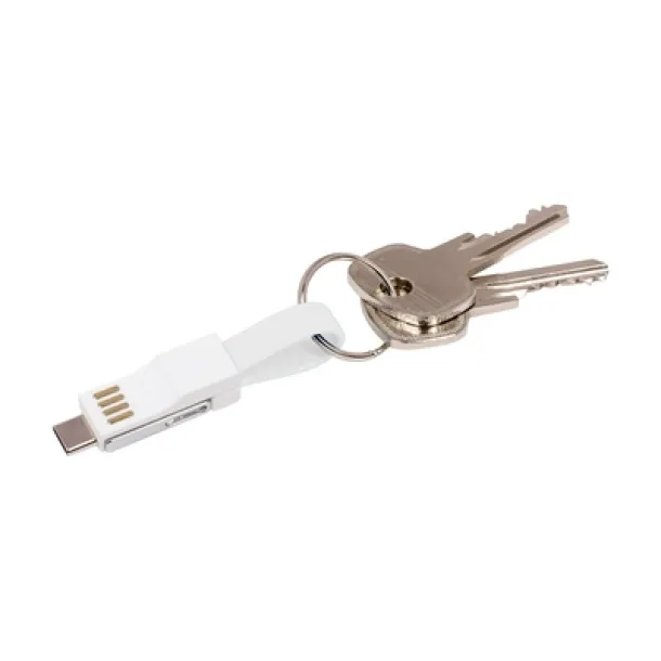  Keyring, charging and synchronization cable white