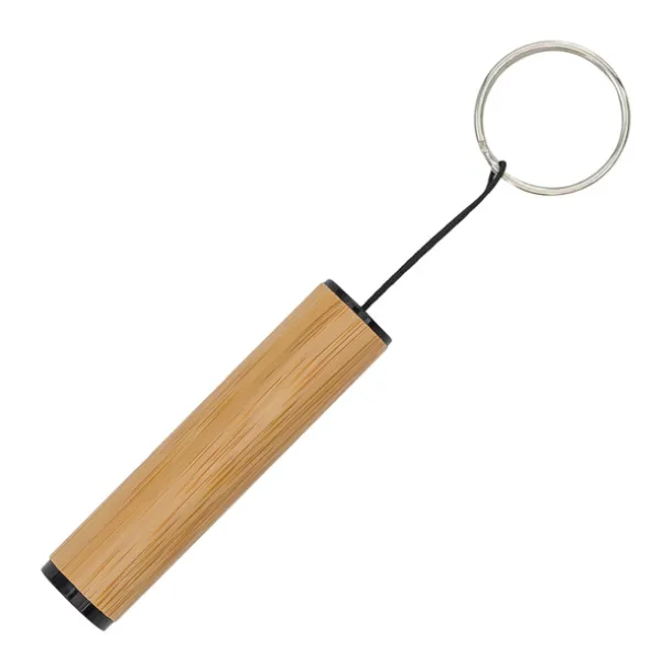 PELAK bamboo pen and torch keychain in a gift box Beige