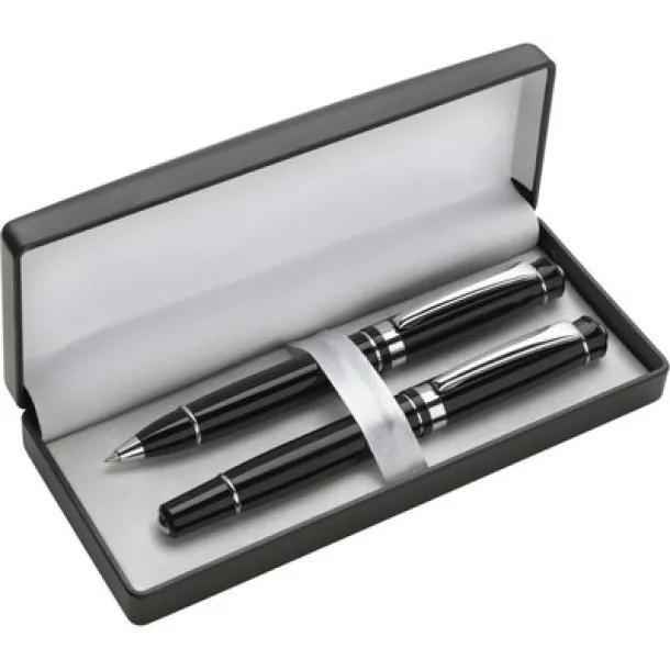  Writing set, ball pen and roller ball pen black