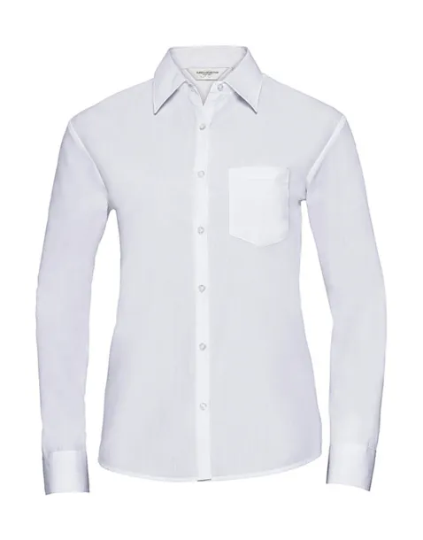  Ladies' LS Poplin Shirt - Russell Collection Bijela