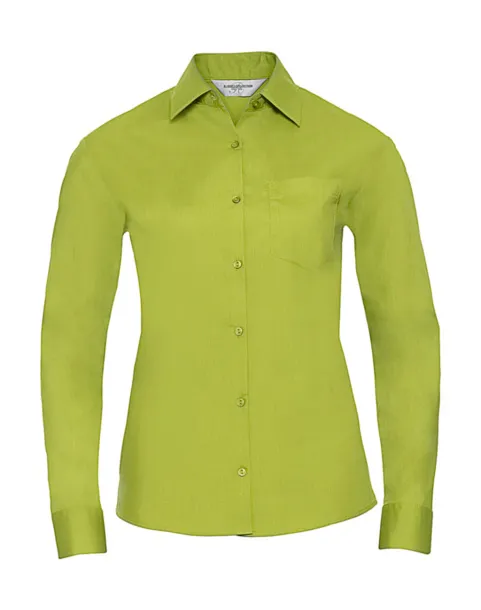  Ladies' LS Poplin Shirt - Russell Collection Lime