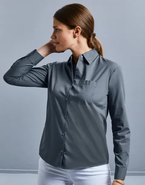  Ladies' LS Poplin Shirt - Russell Collection