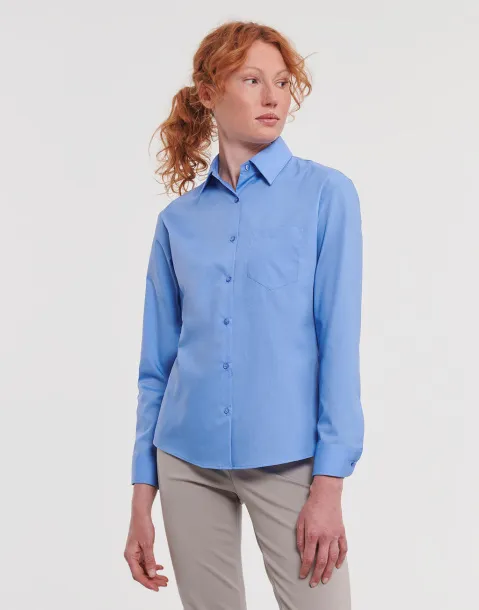  Ladies' LS Poplin Shirt - Russell Collection