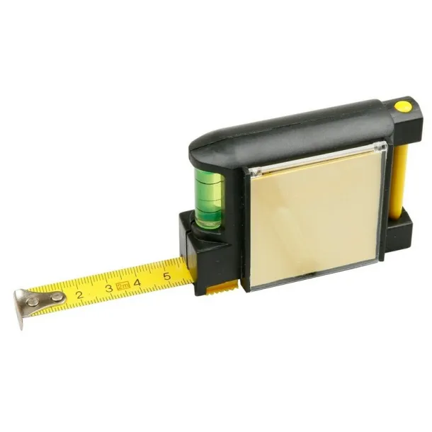  Measuring tape 2m, spirit level, memo pad, ball pen Crna