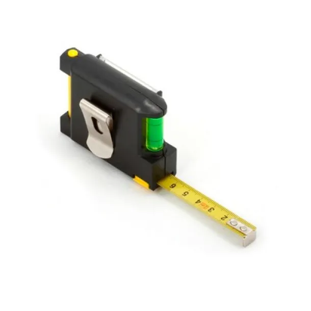  Measuring tape 2m, spirit level, memo pad, ball pen Crna