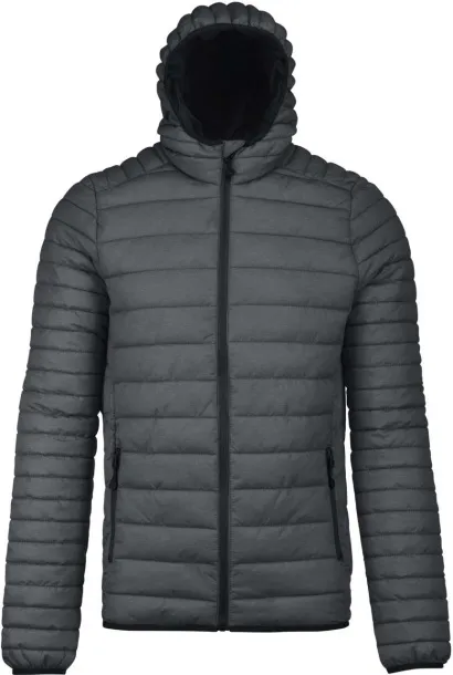  MEN'S LIGHTWEIGHT HOODED PADDED JACKET - Kariban Marl Dark Grey