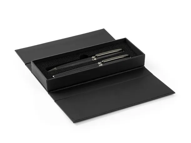 STRAIGHT Metal ball pen and roller pen set Black