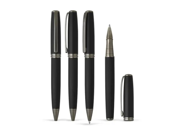 STRAIGHT Metal ball pen and roller pen set Black