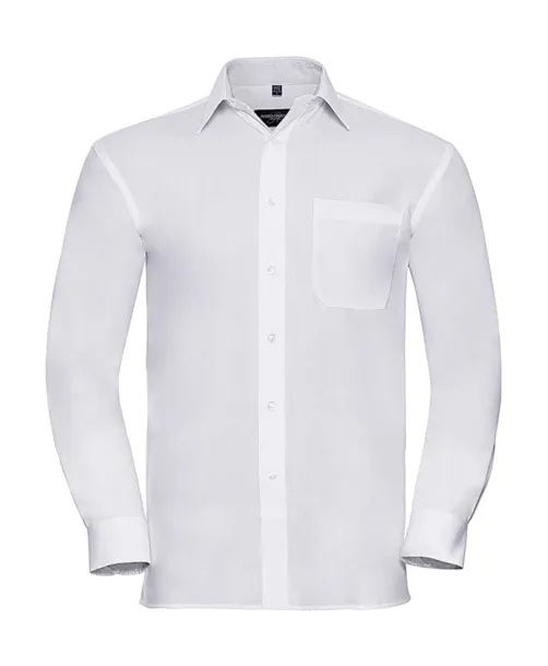  Cotton Poplin Shirt LS - Russell Collection Bijela