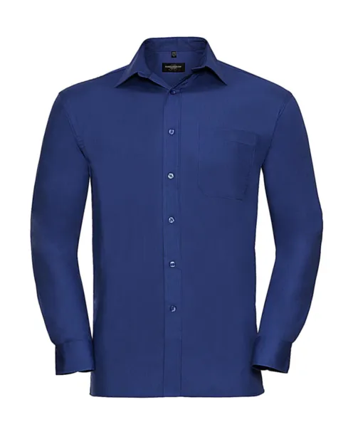  Cotton Poplin Shirt LS - Russell Collection Aztec Blue