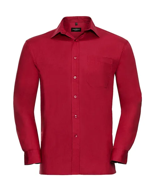  Cotton Poplin Shirt LS - Russell Collection Classic Red