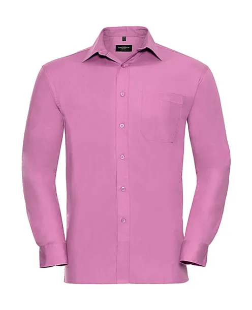  Cotton Poplin Shirt LS - Russell Collection Bright Pink