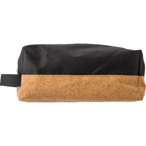  Cosmetic bag with cork finish black