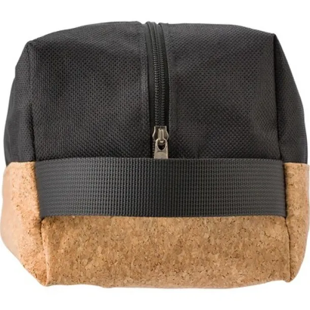  Cosmetic bag with cork finish black