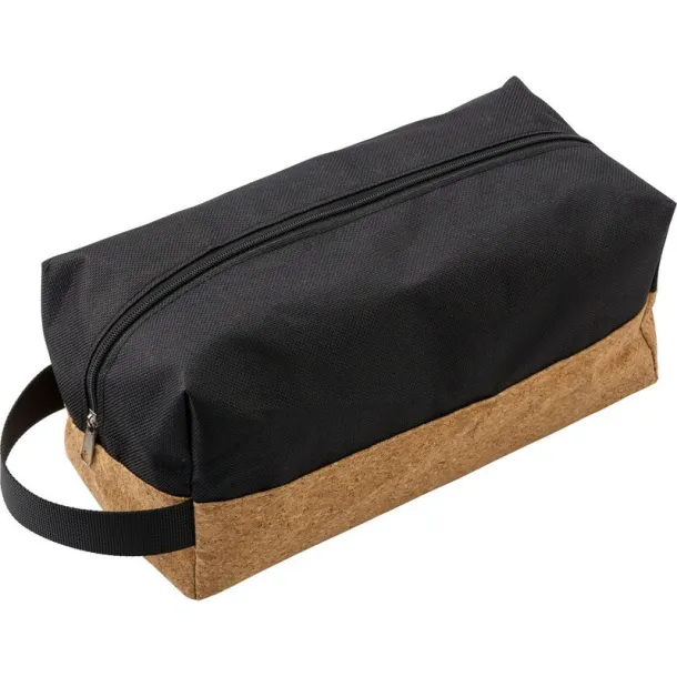  Cosmetic bag with cork finish black