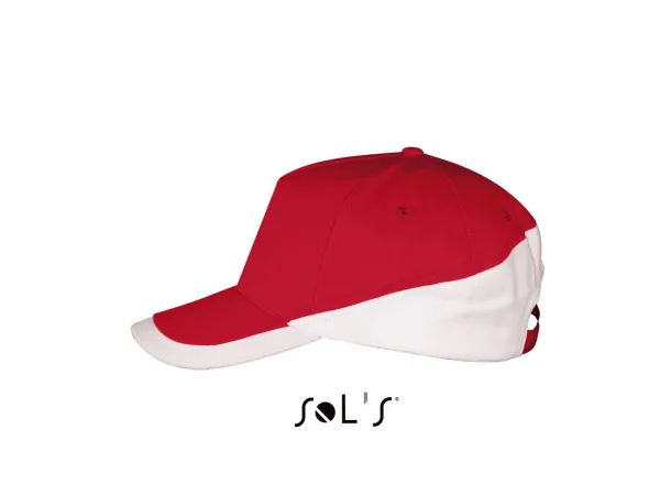 SOL'S BOOSTER  5 PANEL CONTRASTED CAP - SOL'S Red White