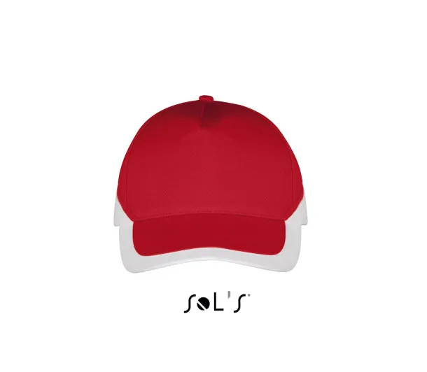 SOL'S BOOSTER  5 PANEL CONTRASTED CAP - SOL'S Red White