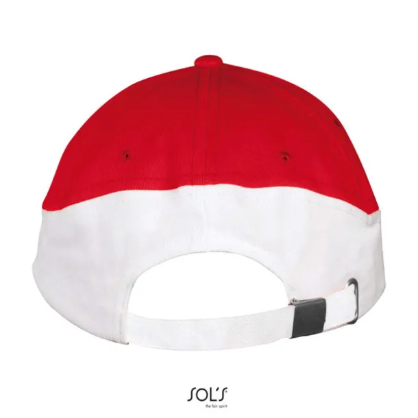 SOL'S BOOSTER  5 PANEL CONTRASTED CAP - SOL'S Red White