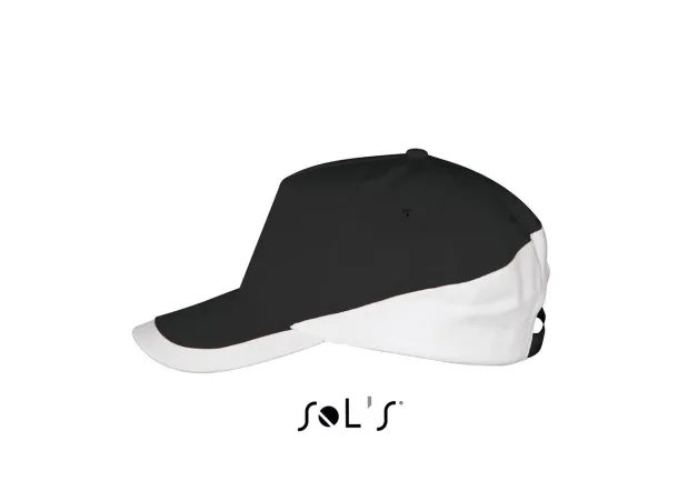 SOL'S BOOSTER  5 PANEL CONTRASTED CAP - SOL'S Black White