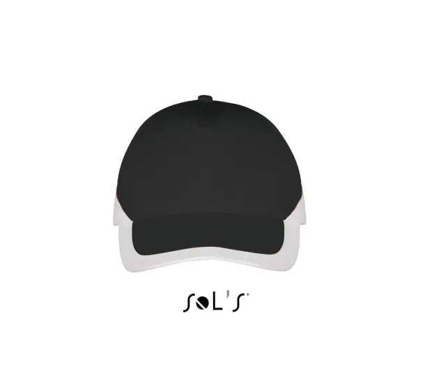 SOL'S BOOSTER  5 PANEL CONTRASTED CAP - SOL'S Black White