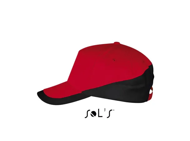 SOL'S BOOSTER  5 PANEL CONTRASTED CAP - SOL'S Red Black