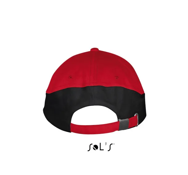 SOL'S BOOSTER  5 PANEL CONTRASTED CAP - SOL'S Red Black