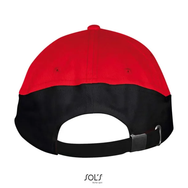 SOL'S BOOSTER  5 PANEL CONTRASTED CAP - SOL'S Red Black