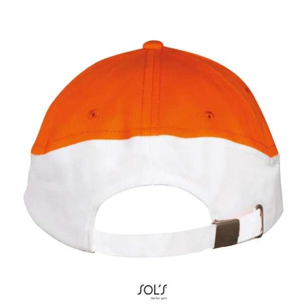 SOL'S BOOSTER  5 PANEL CONTRASTED CAP - SOL'S Orange White