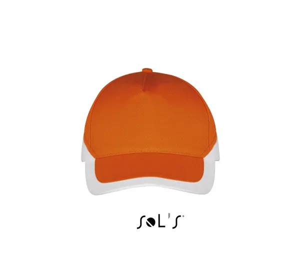 SOL'S BOOSTER  5 PANEL CONTRASTED CAP - SOL'S Orange White