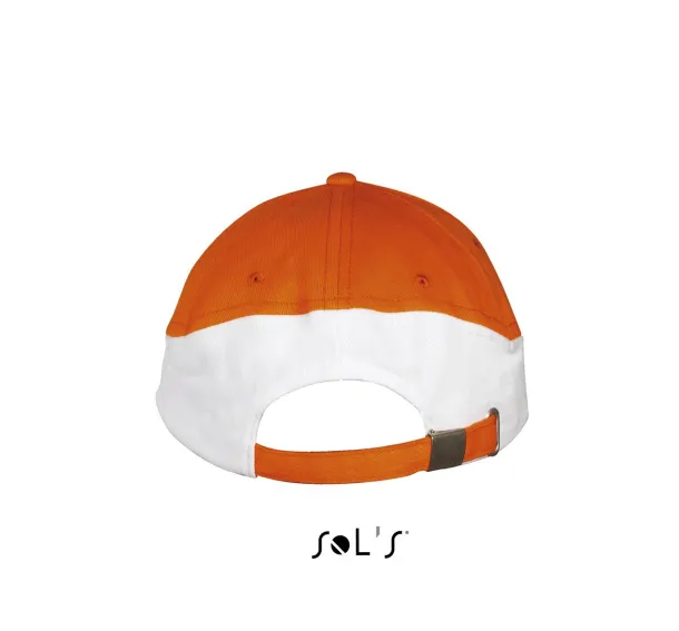 SOL'S BOOSTER  5 PANEL CONTRASTED CAP - SOL'S Orange White