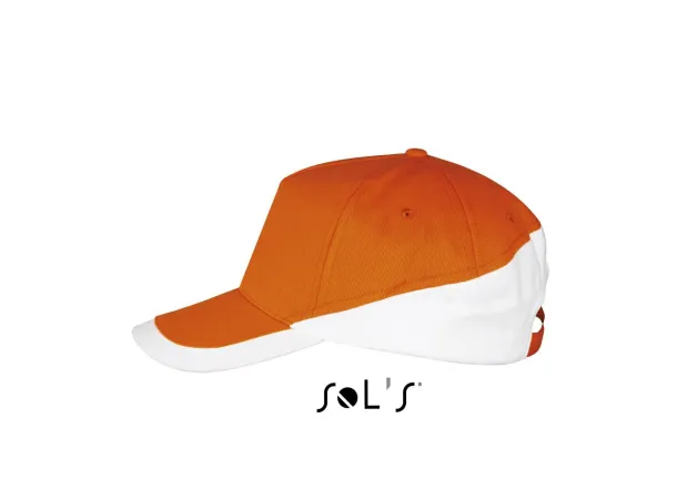 SOL'S BOOSTER  5 PANEL CONTRASTED CAP - SOL'S Orange White