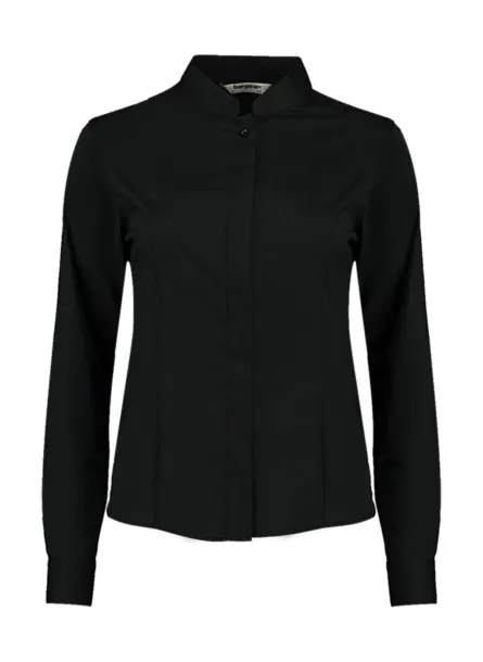  Women's Tailored Fit Mandarin Collar Shirt - Bargear Black