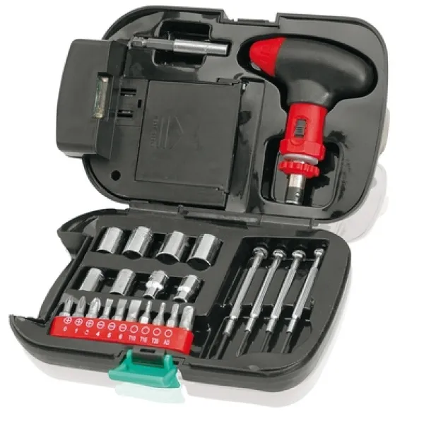  Tool set "torch", 1 LED, 24 el. black